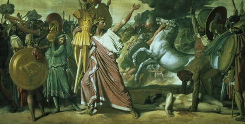 Romulus, conqueror of Acron, taking his booty to the Temple of Jupiter, 1812